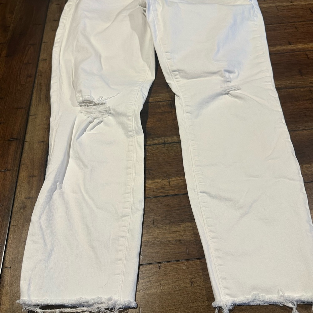 LOFT White Women's Jeans with Subtle Distressing